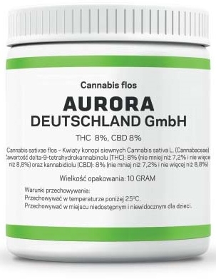 Cannabis Flos THC 8% CBD 8% Aurora